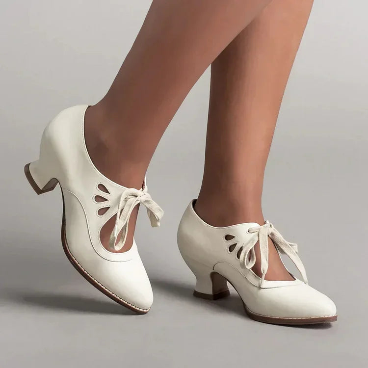 Lilly™ | Elegant Vintage Leather Heels