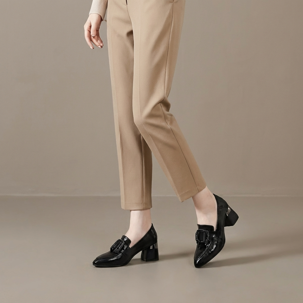 Valora Leather Moccasin Heels