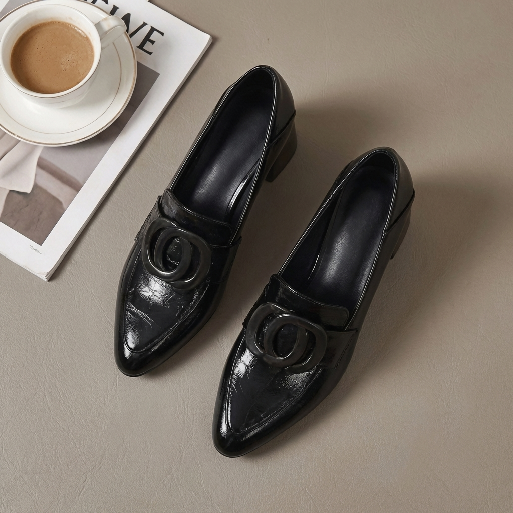 Valora Leather Moccasin Heels