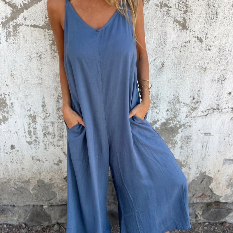 Aria™ | Casual Cotton and Linen Jumpsuit