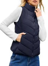 Ella™ | Quilted zip-up stand-collar puffer vest