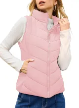Ella™ | Quilted zip-up stand-collar puffer vest