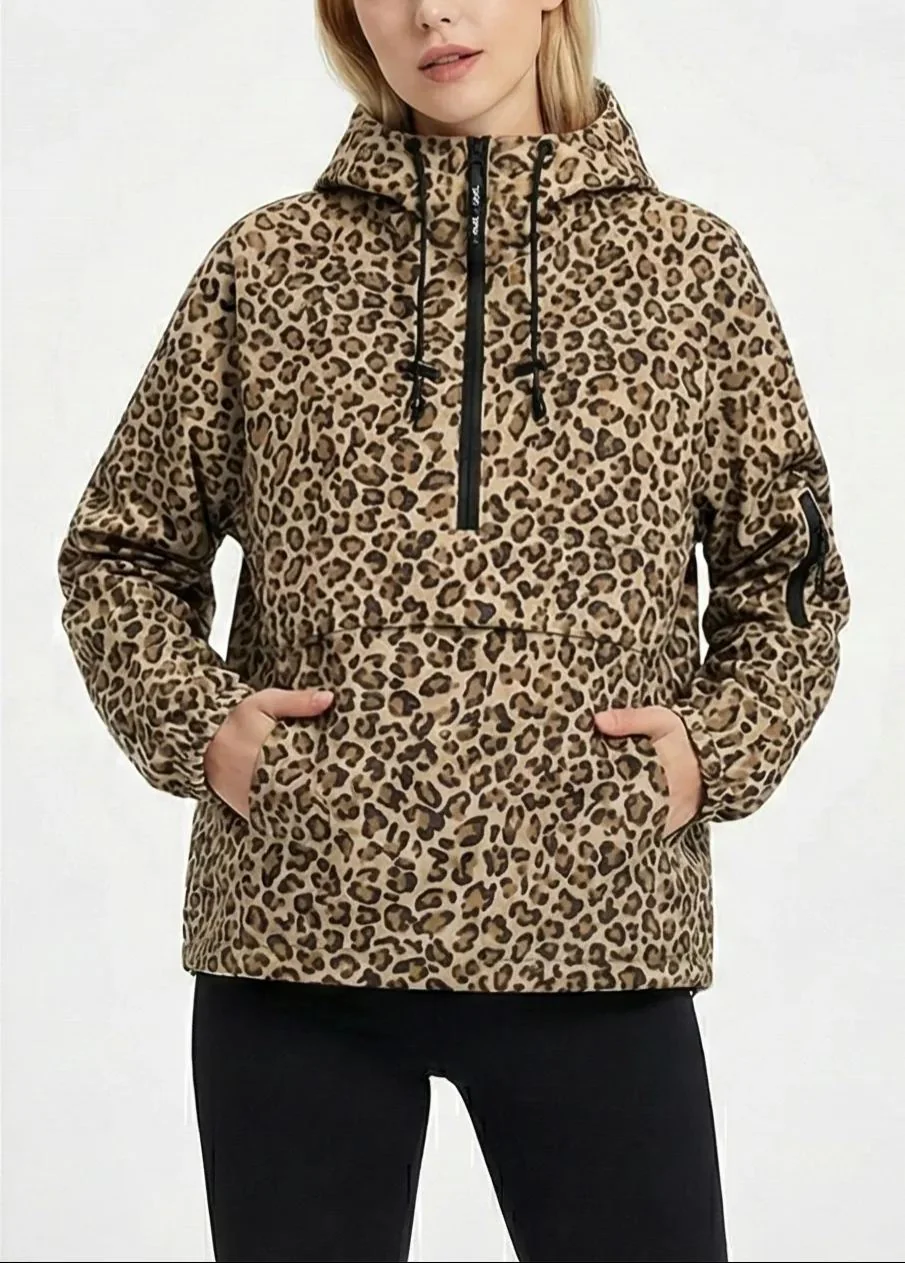 Stylish Leopard Print Hooded jacket