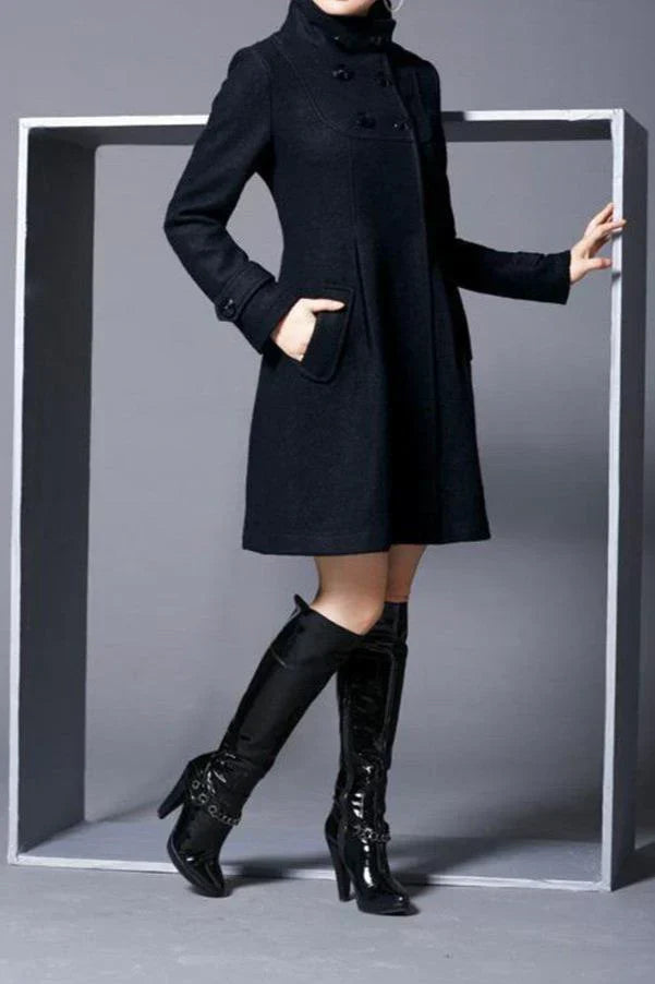 Monty™ | Elegant Warm A-Line High-Neck Winter Coat
