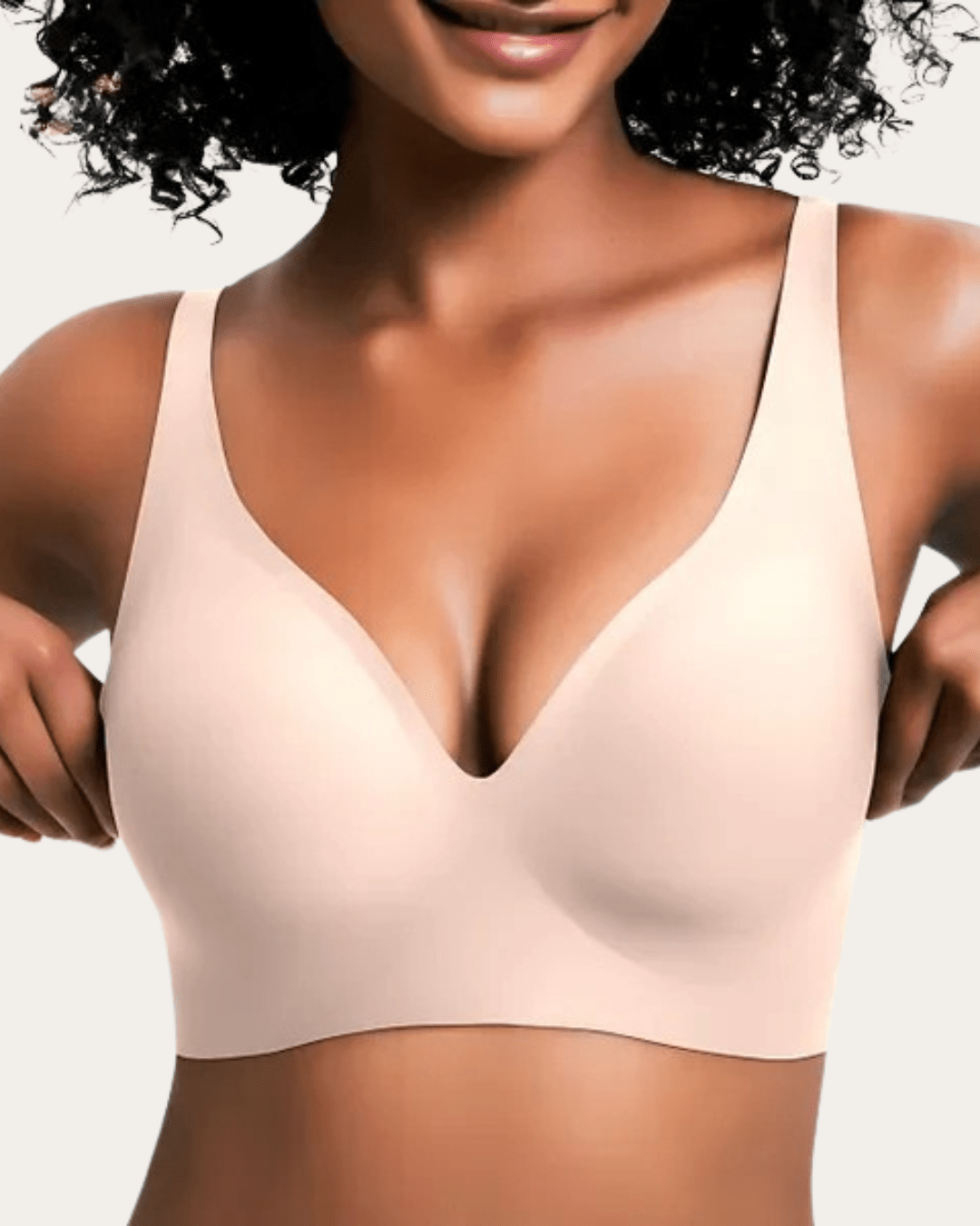 Leopard Print Wireless Deep-V Comfort Bra