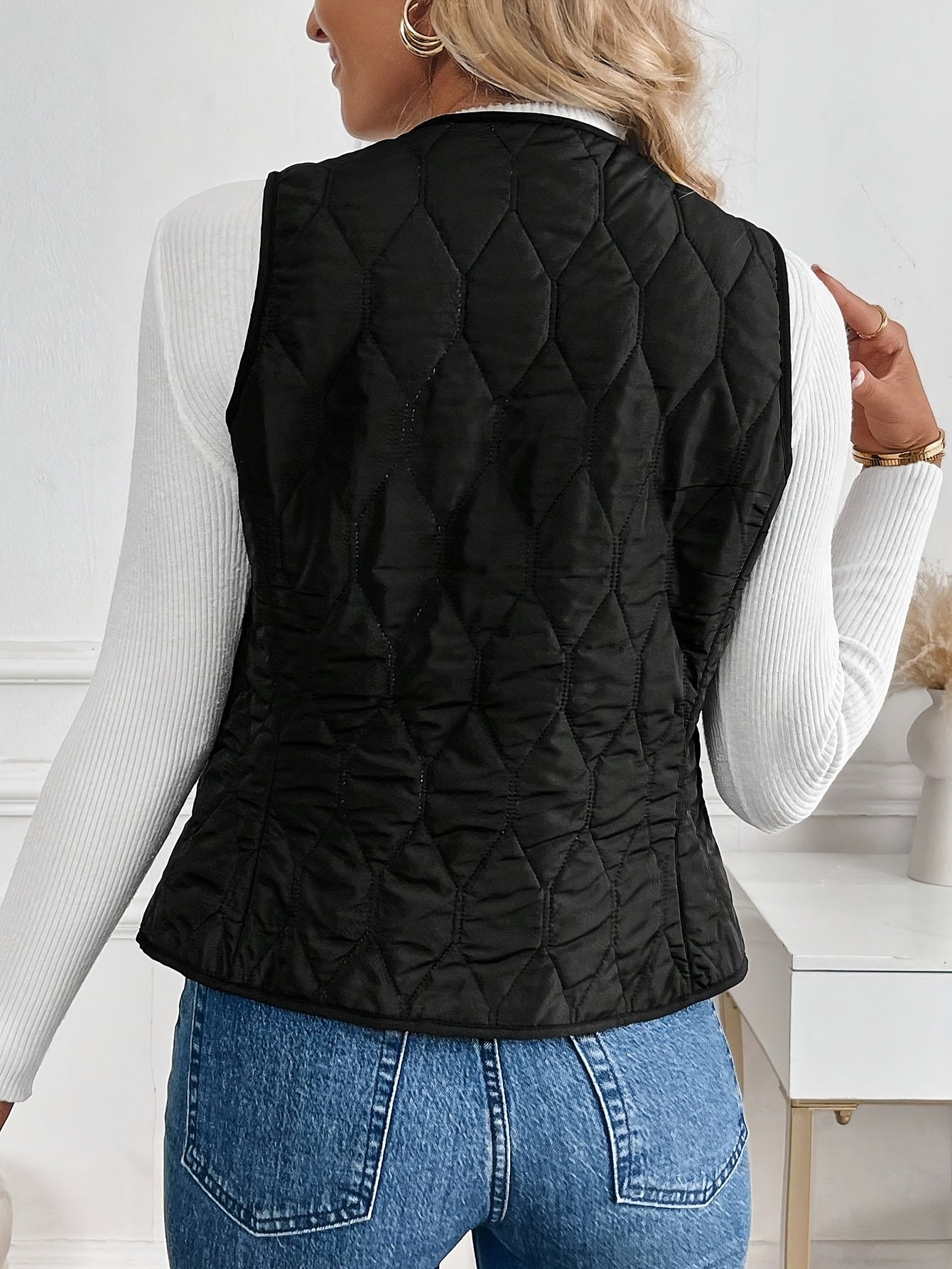 Cybele™ | Quilted sherpa-lined snap-front jacket