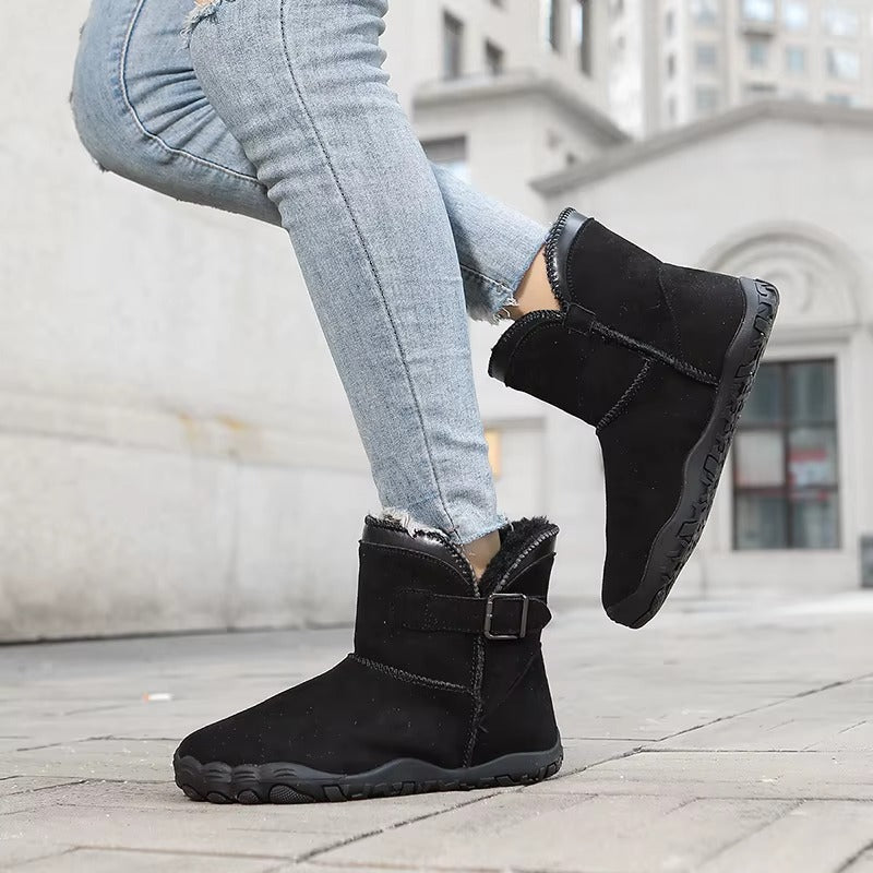 Elaine™ | Buckled suede ankle snow boots
