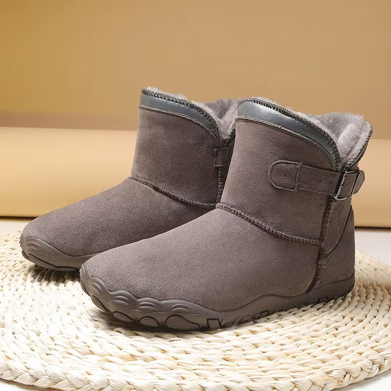 Elaine™ | Buckled suede ankle snow boots