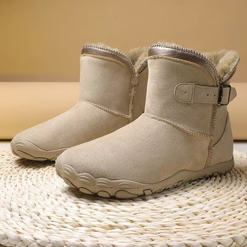 Elaine™ | Buckled suede ankle snow boots