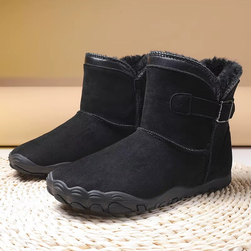 Elaine™ | Buckled suede ankle snow boots