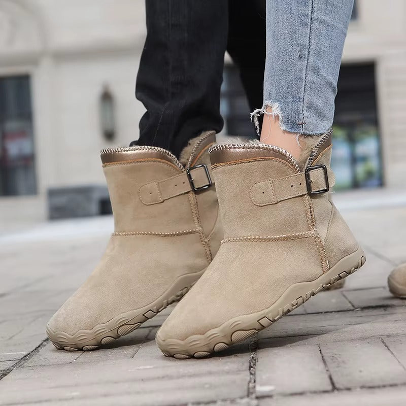 Elaine™ | Buckled suede ankle snow boots