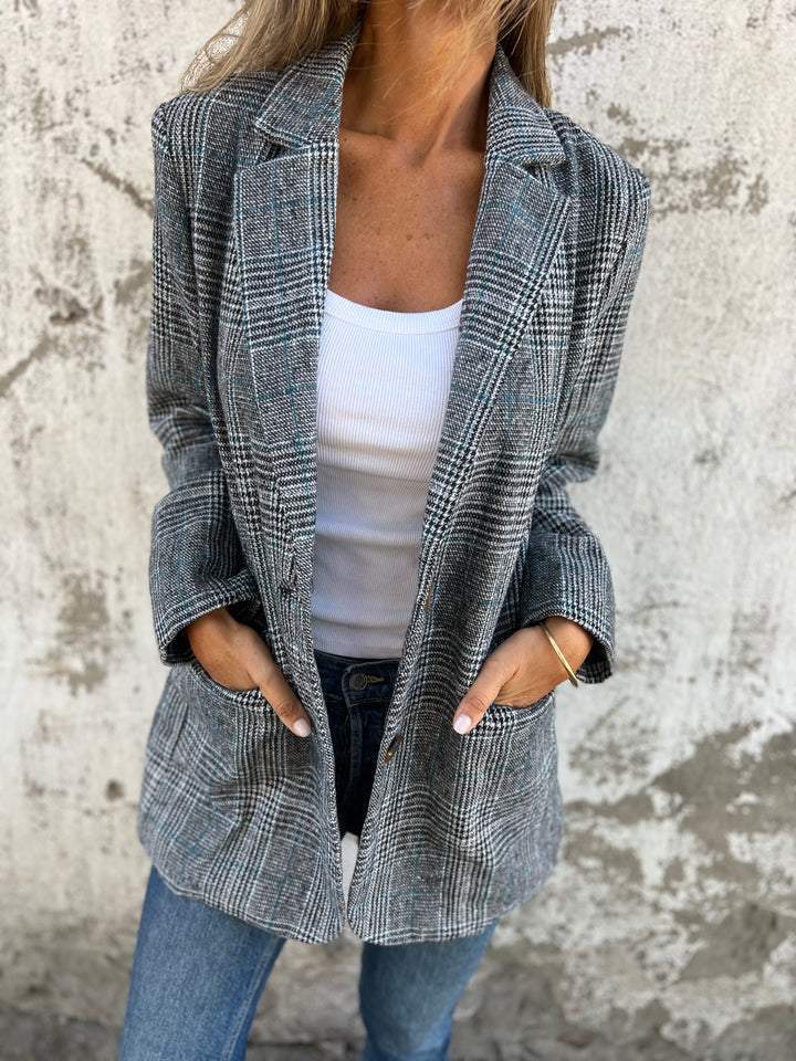 Sarah™ | Elegant Checked Blazer