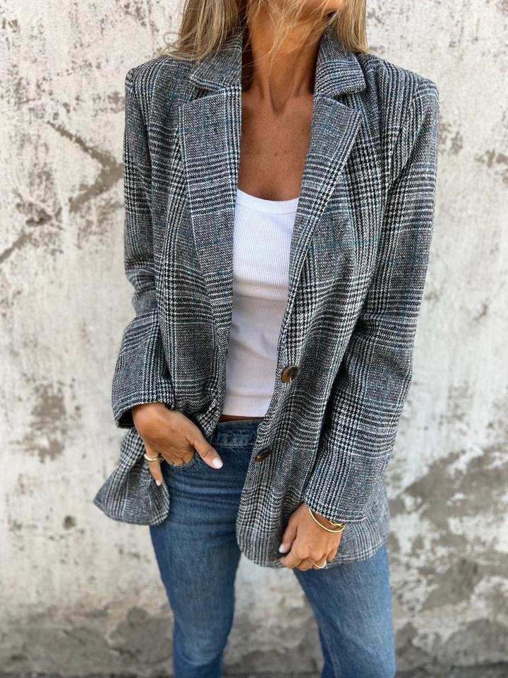 Leona™ | Casual and Elegant Checked Blazer