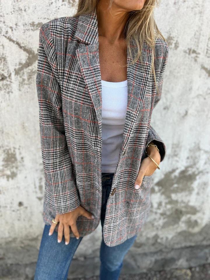 Leona™ | Casual and Elegant Checked Blazer