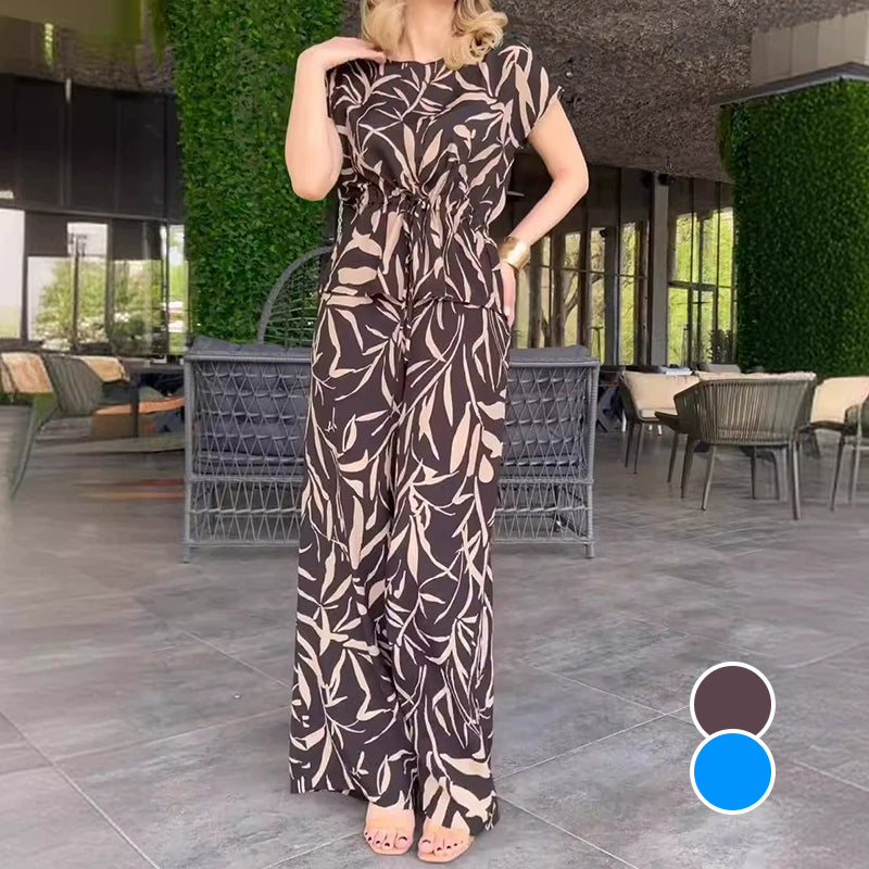 Faye™ | Elegant Printed Set with Wide Pants