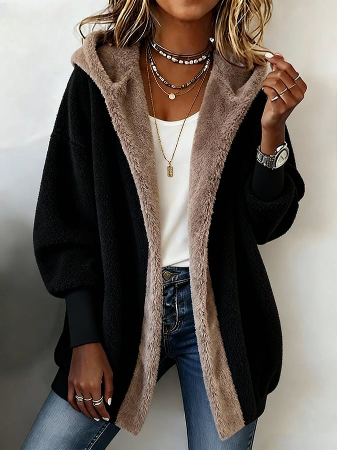 Janna™ | Hooded sherpa-lined cardigan