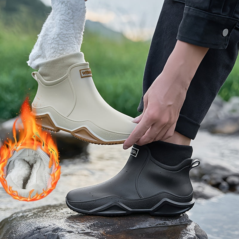 Rainy™ | Plush-lined rubber lug-sole ankle rain boots