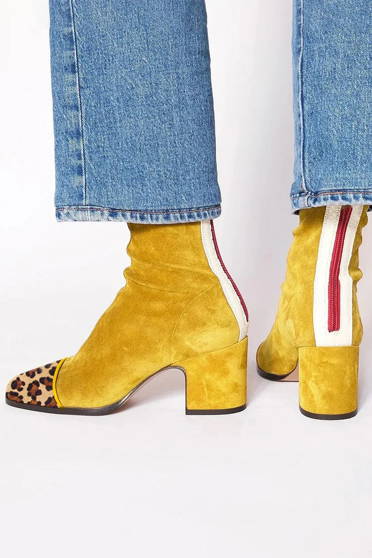 Medium Heel Ankle Boot with Sporty Details