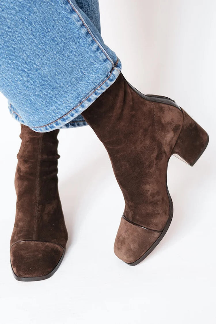 Square Toe Heeled Ankle Boots