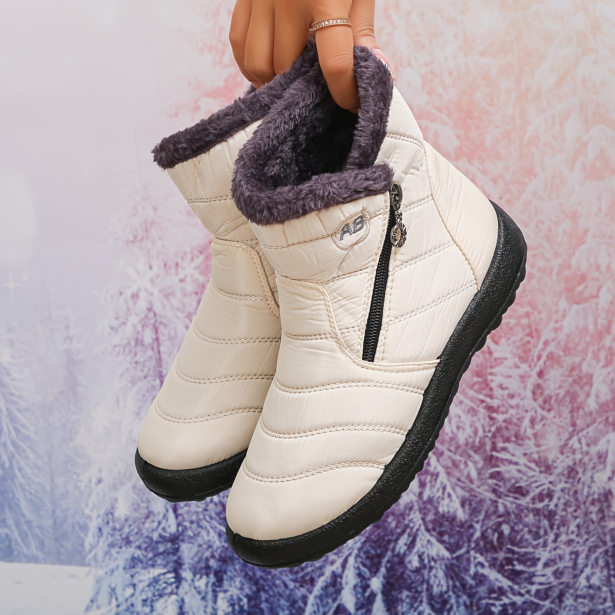 Lucero™ | Quilted Fleece-Lined Zip Winter Boots