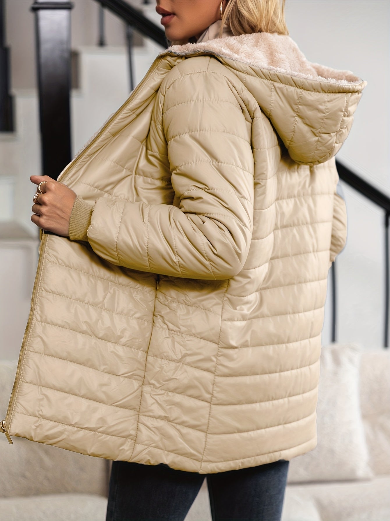 Sophia™ | Sherpa-Lined Quilted Puffer Jacket