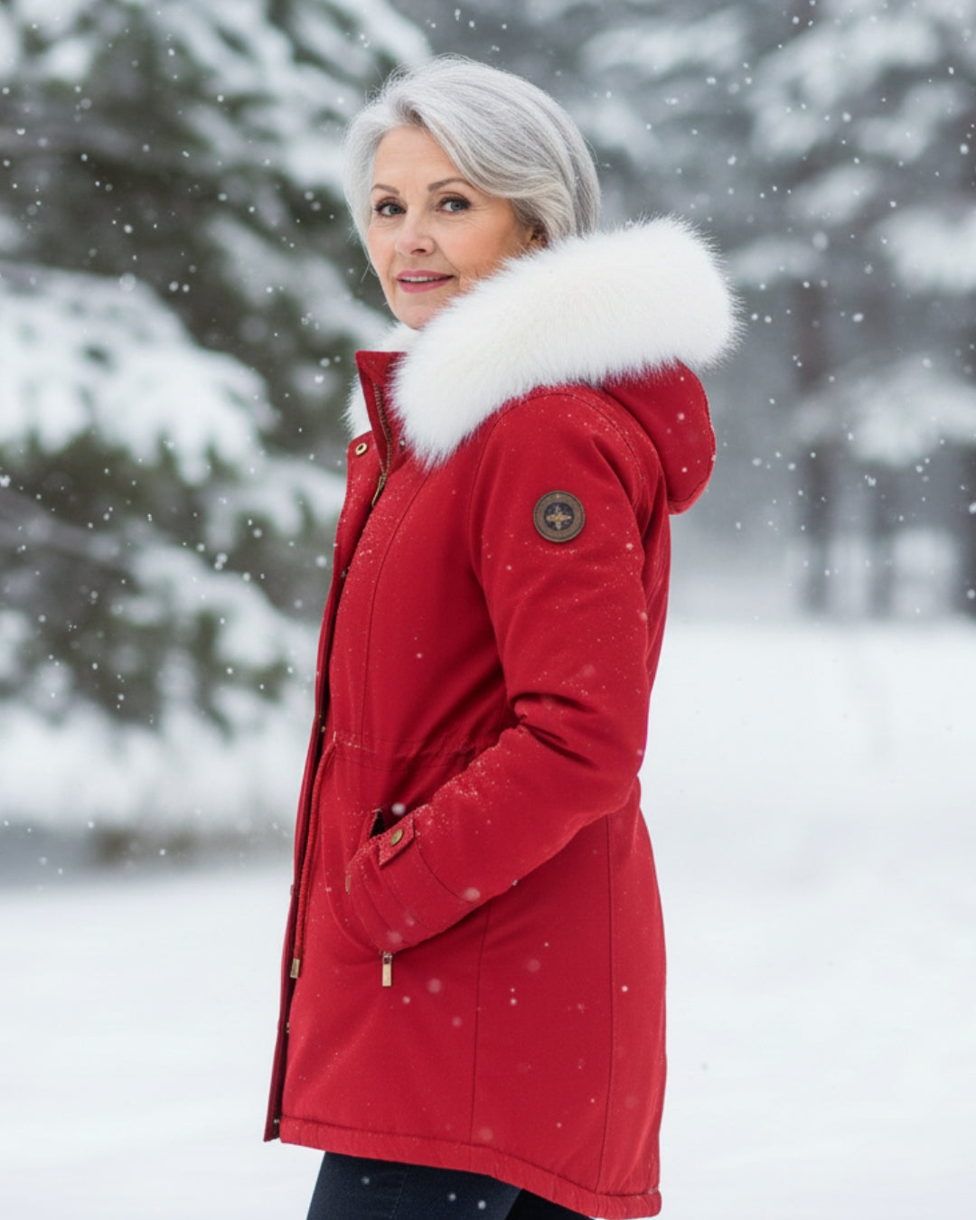 Ceridwen™ | Faux-fur hooded drawstring parka coat