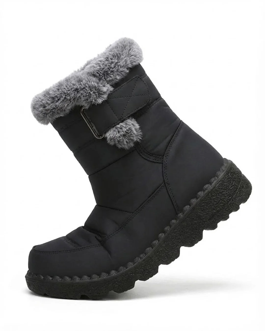 Laura™ | Faux-fur trim buckle winter boots