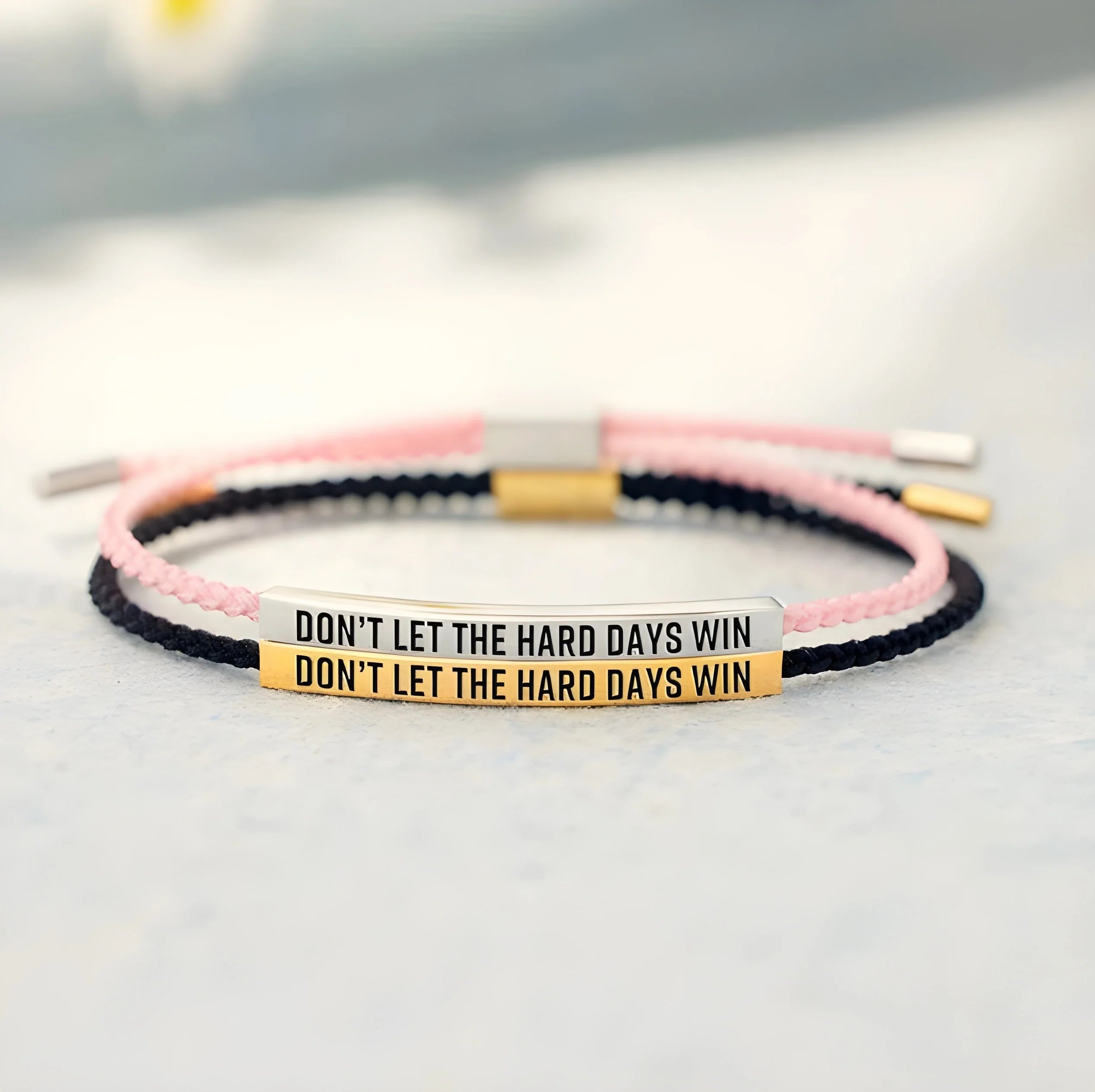 Engraved Inspirational Quote Adjustable Cord Bracelet