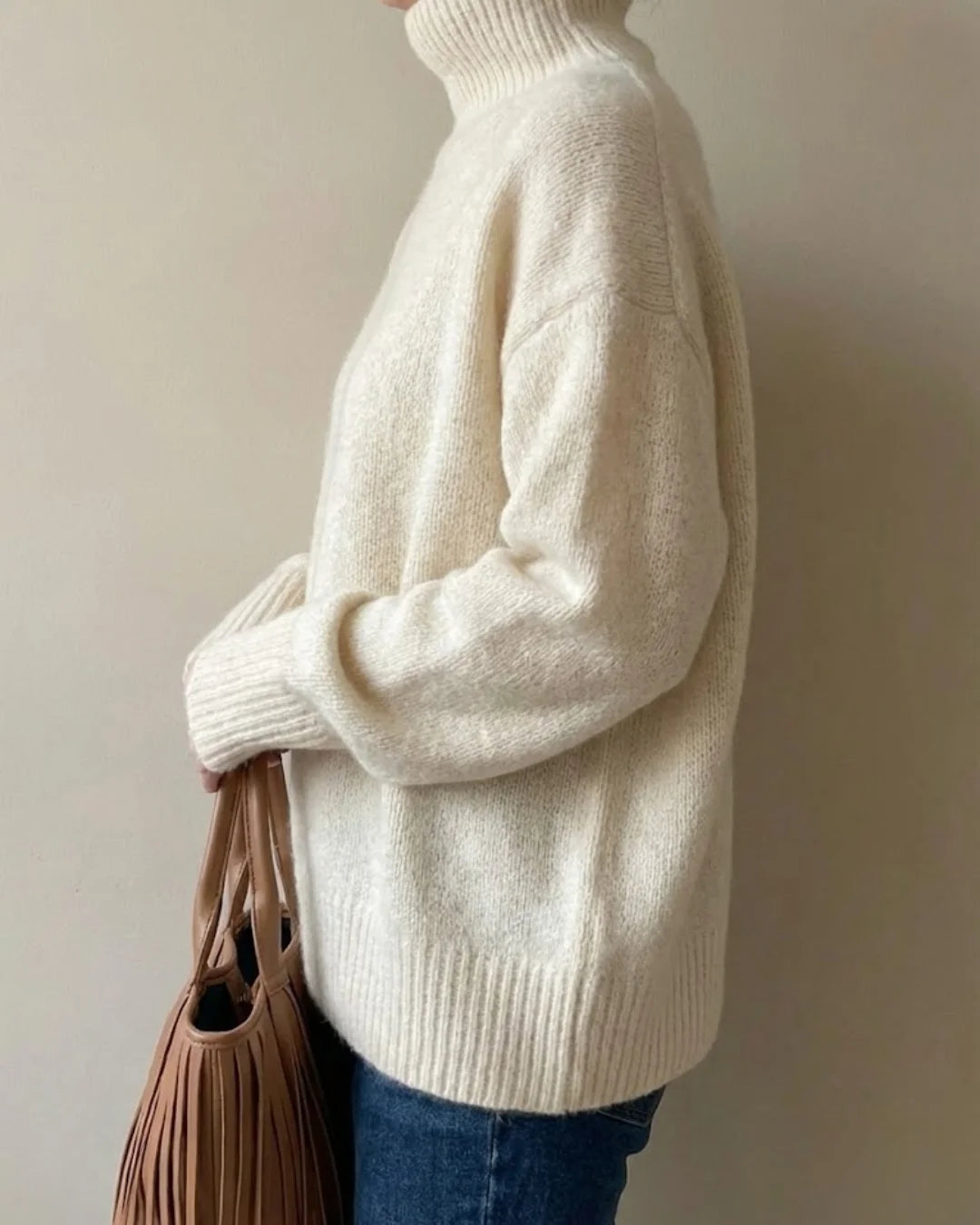 Clarice™ | Ribbed turtleneck oversized knit sweater