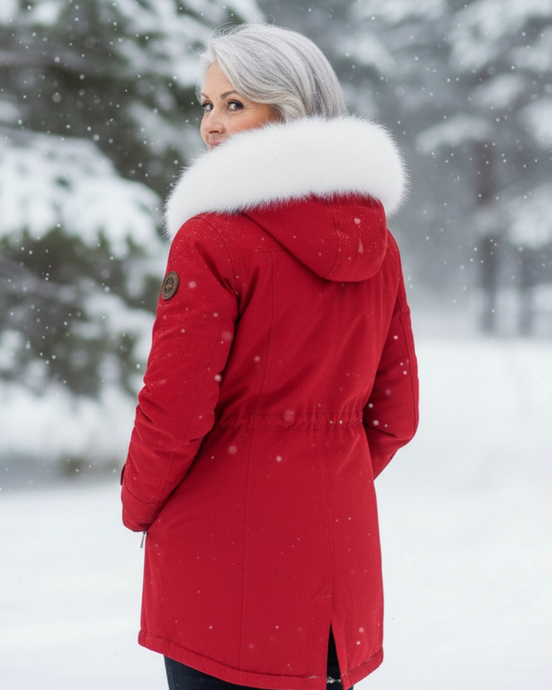 Ceridwen™ | Faux-fur hooded drawstring parka coat