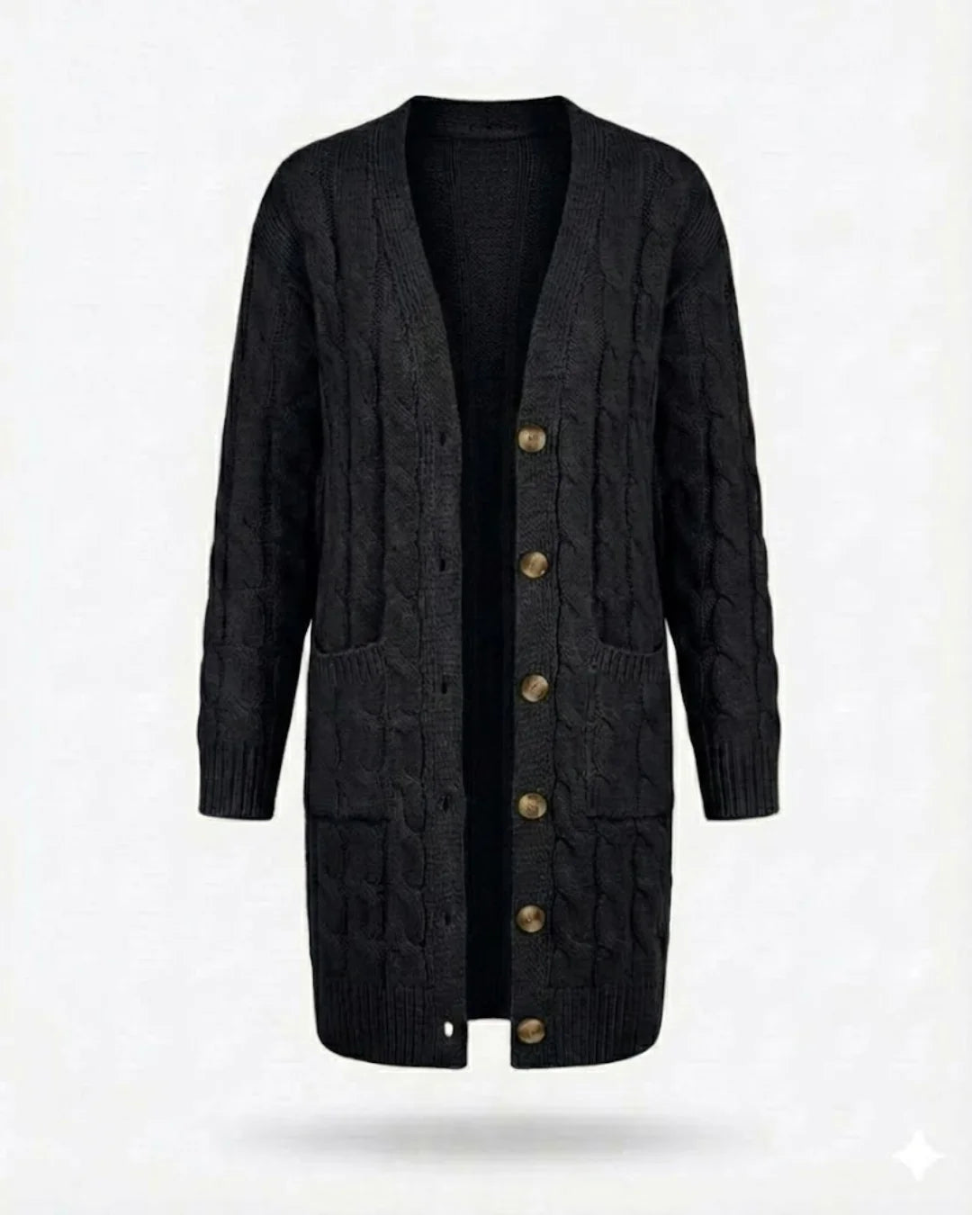 Kiana™ | Cable-Knit Buttoned Mid-Length Cardigan