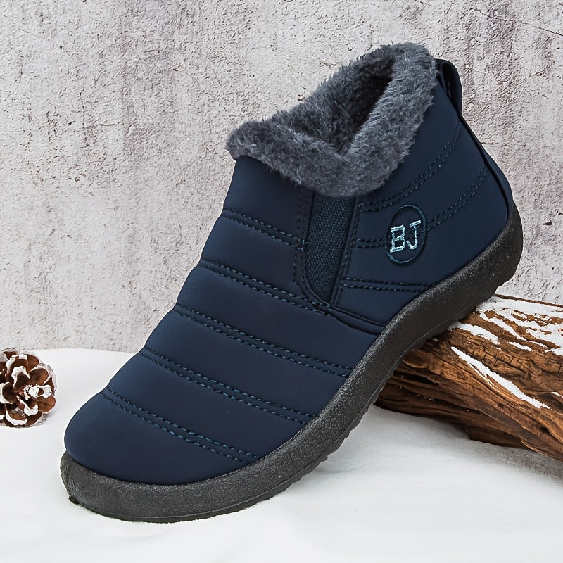 Apollonia™ | Quilted plush-lined slip-on ankle snow boots