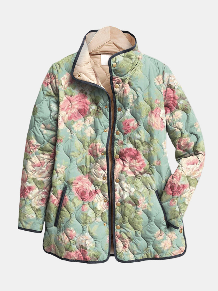 Carys™ | Vintage Floral Quilted Jacket