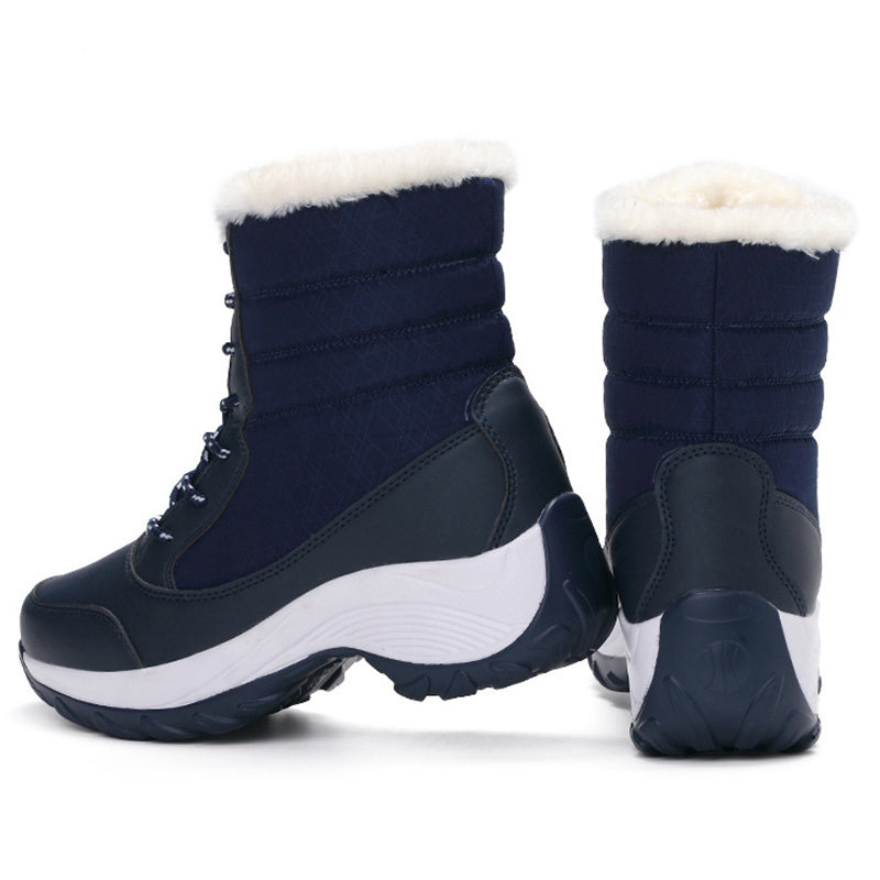 Clarice™ | Faux-fur cuff lace-up winter snow boots