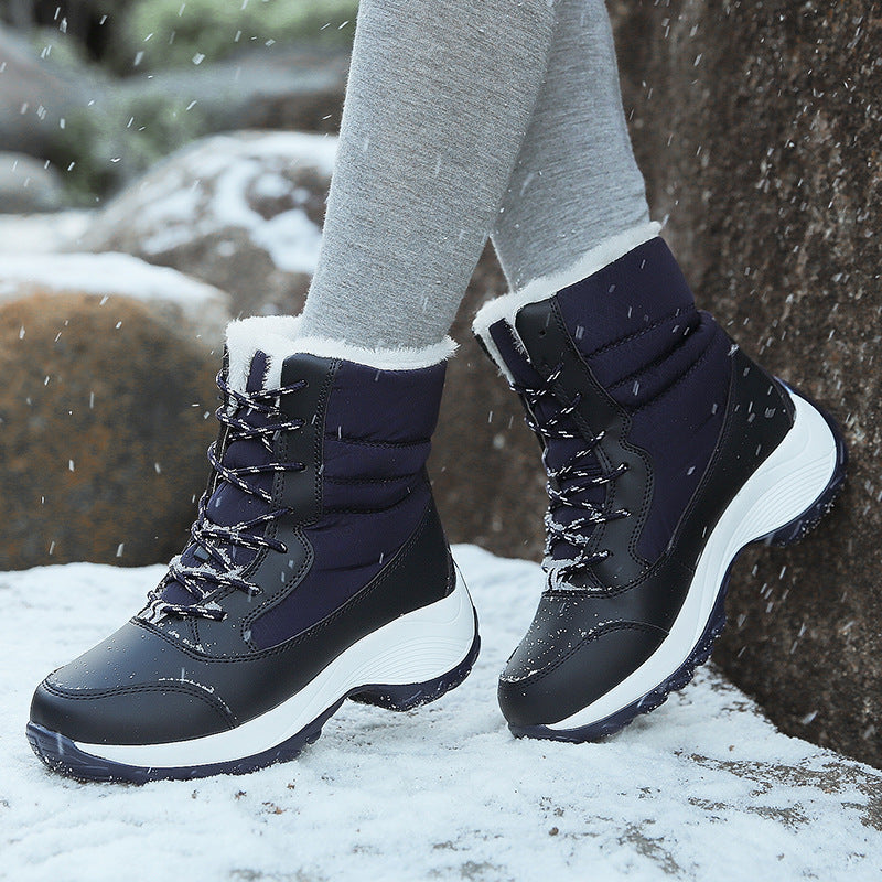 Clarice™ | Faux-fur cuff lace-up winter snow boots