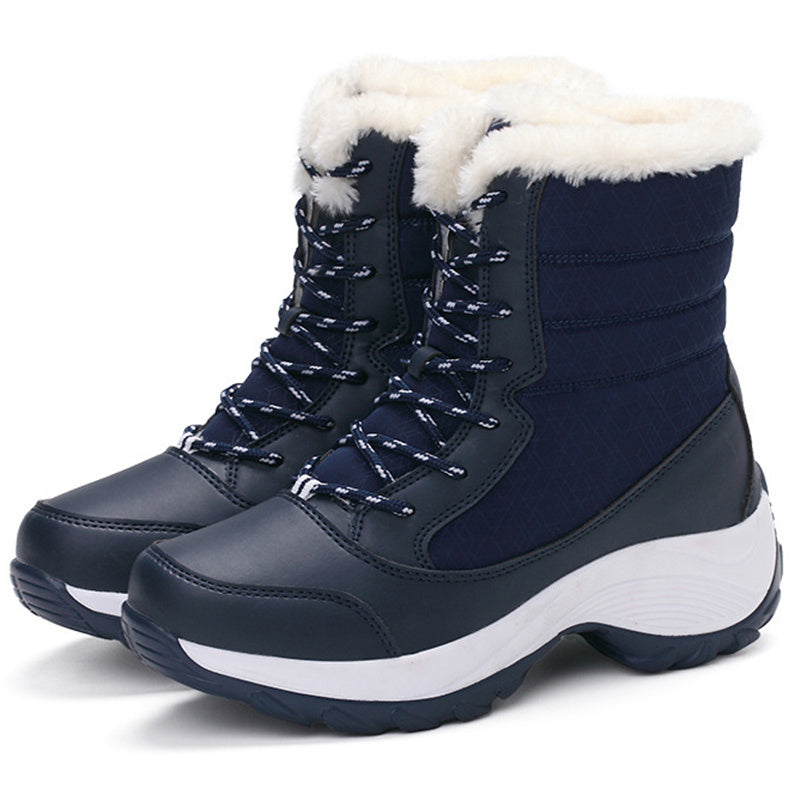Clarice™ | Faux-fur cuff lace-up winter snow boots