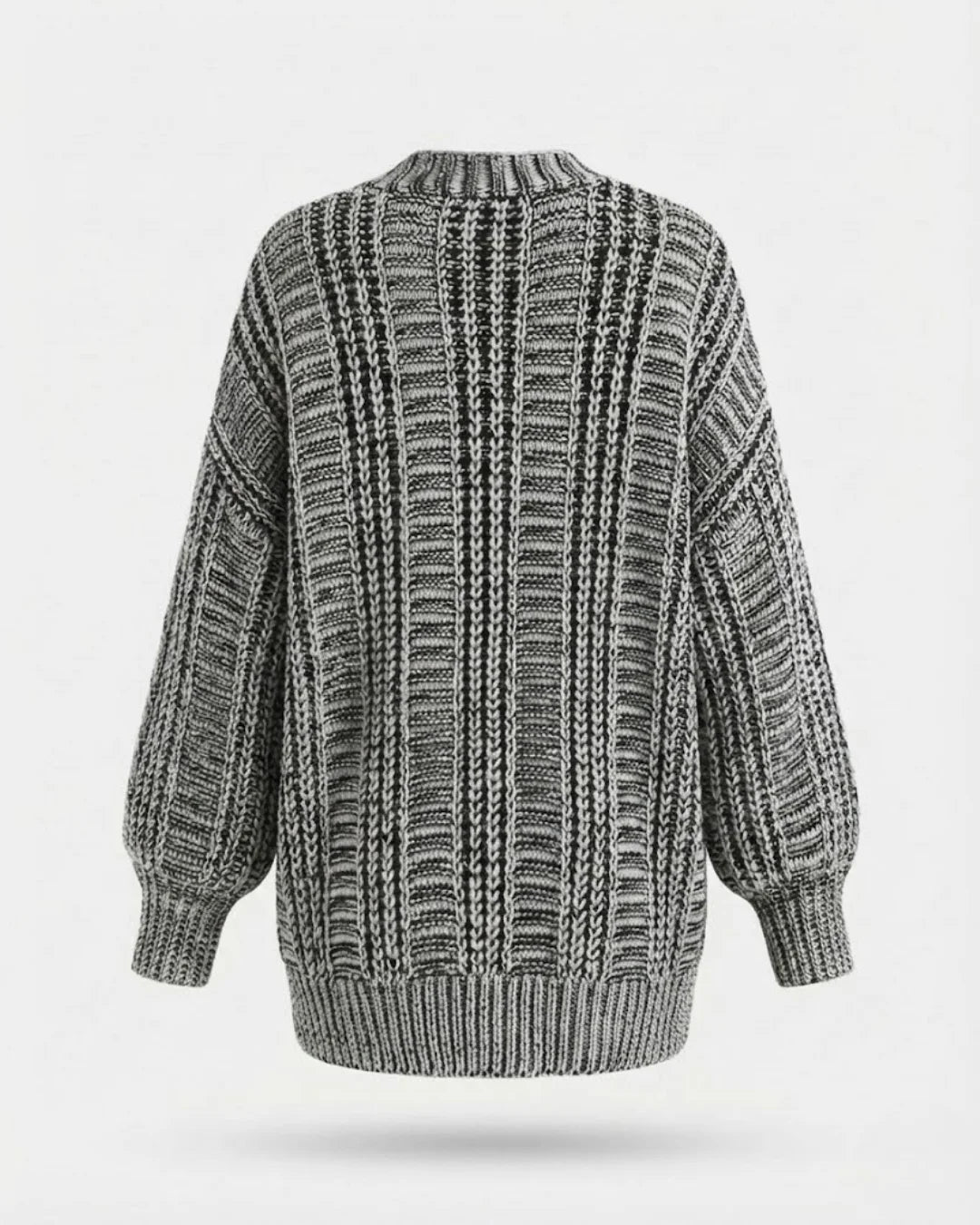 Hortense™ | Cable-Detail Buttoned Oversized Cardigan