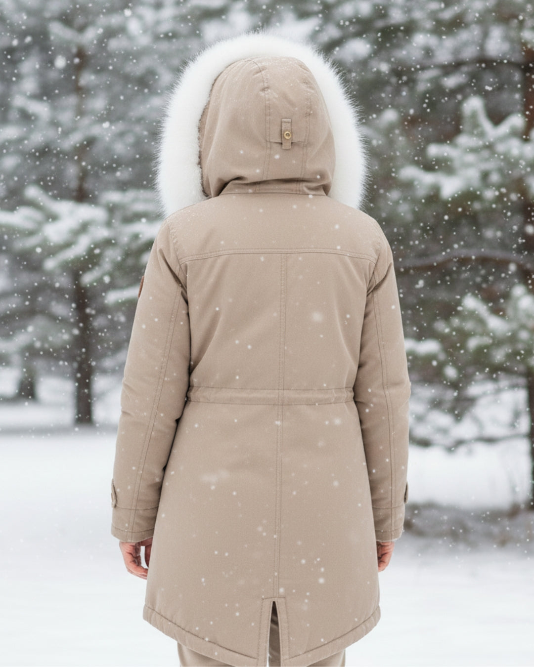 Ceridwen™ | Faux-fur hooded drawstring parka coat