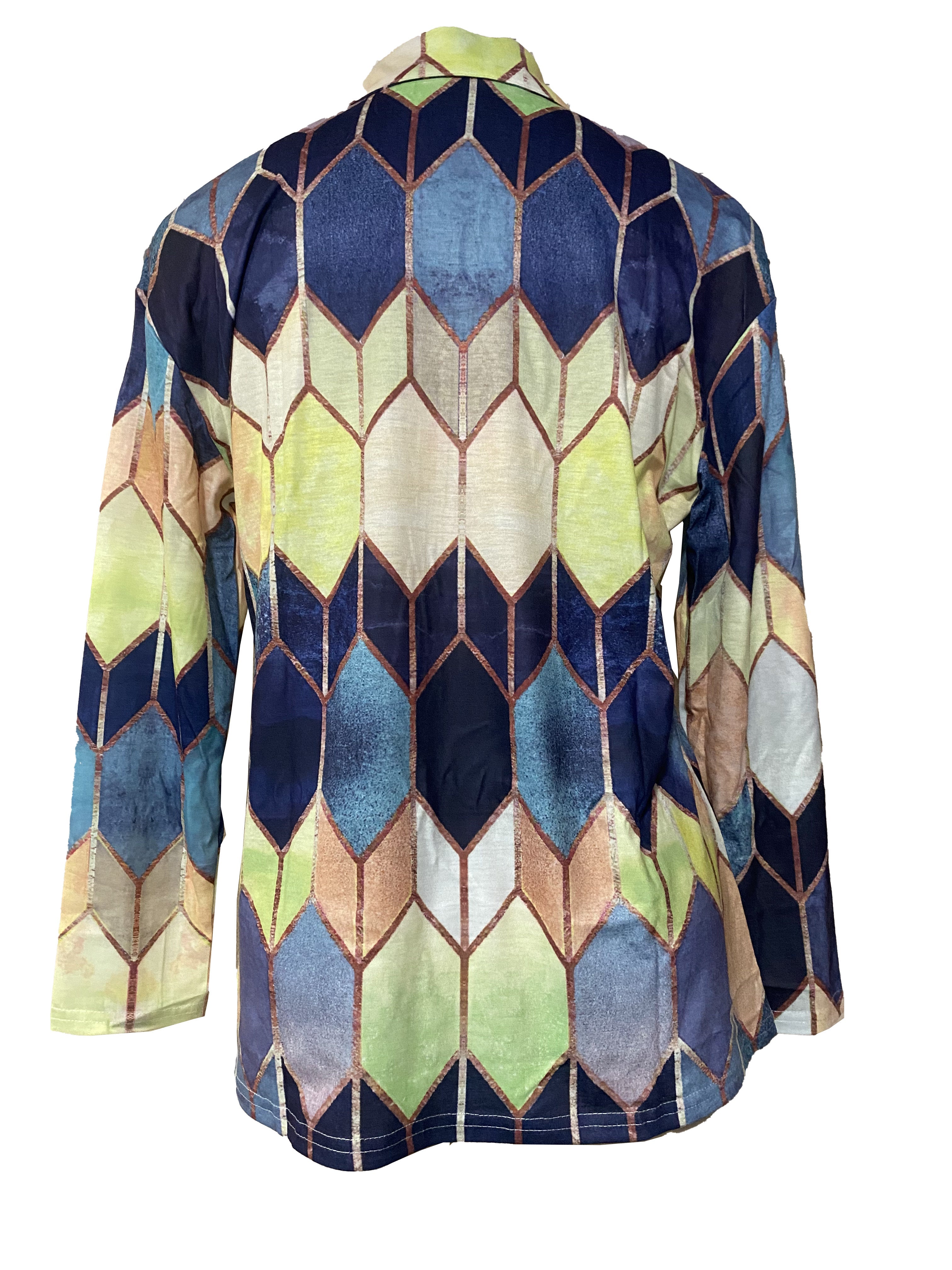 Laurence™ | Elegant Geometric Zip Shirt
