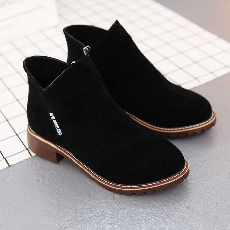 Comfortable All-Day Side-Zip Suede Ankle Boots