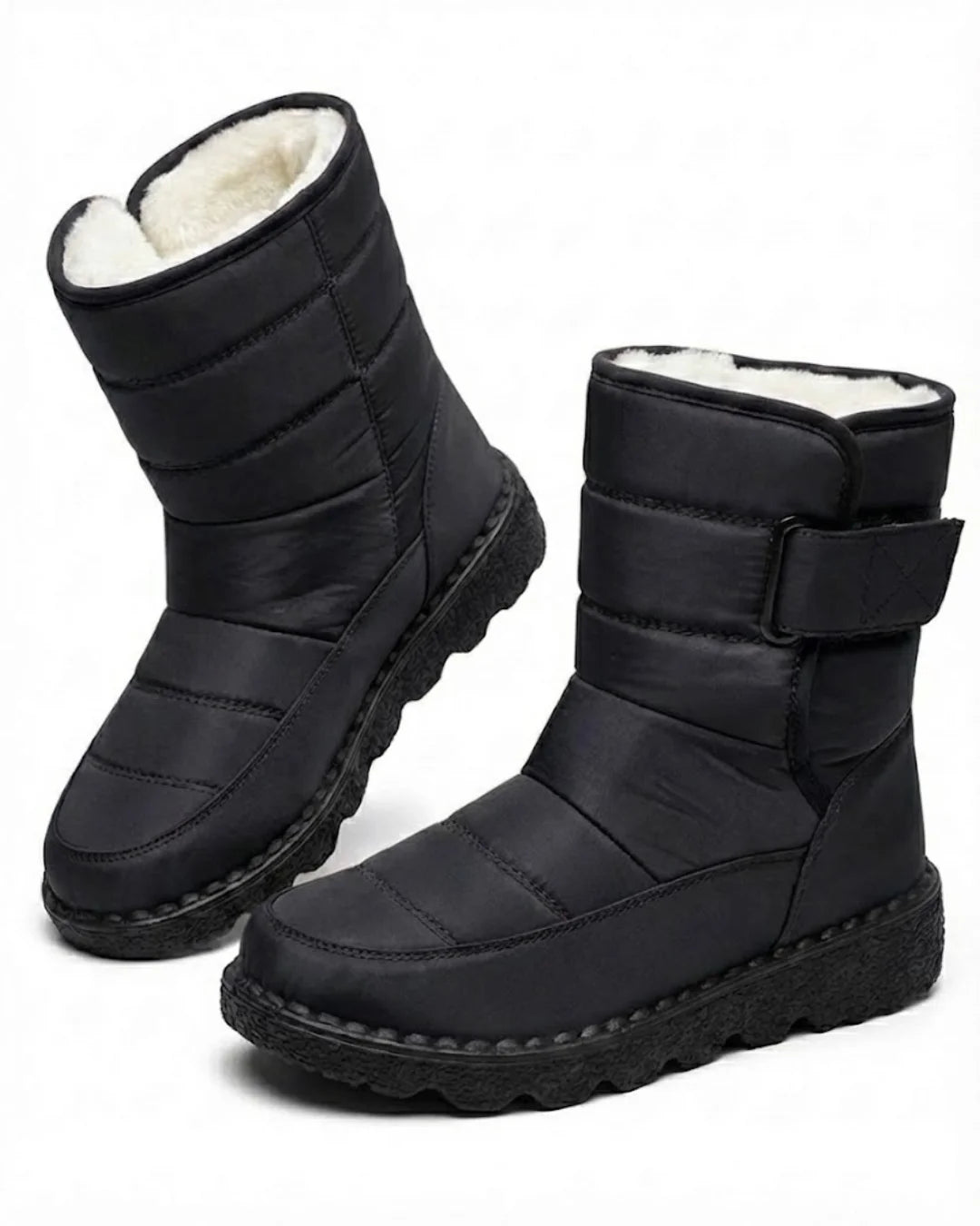 Marcelle™ | Quilted Fleece-Lined Strap Winter Boots
