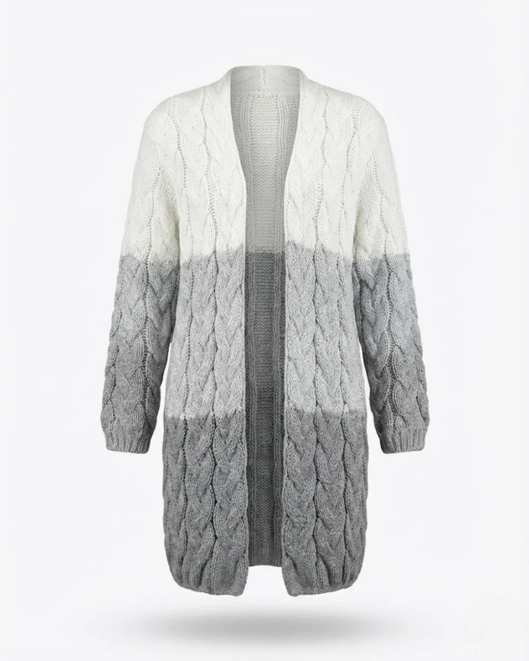 Kalila™ | Ombre Cable-Knit Long Cardigan