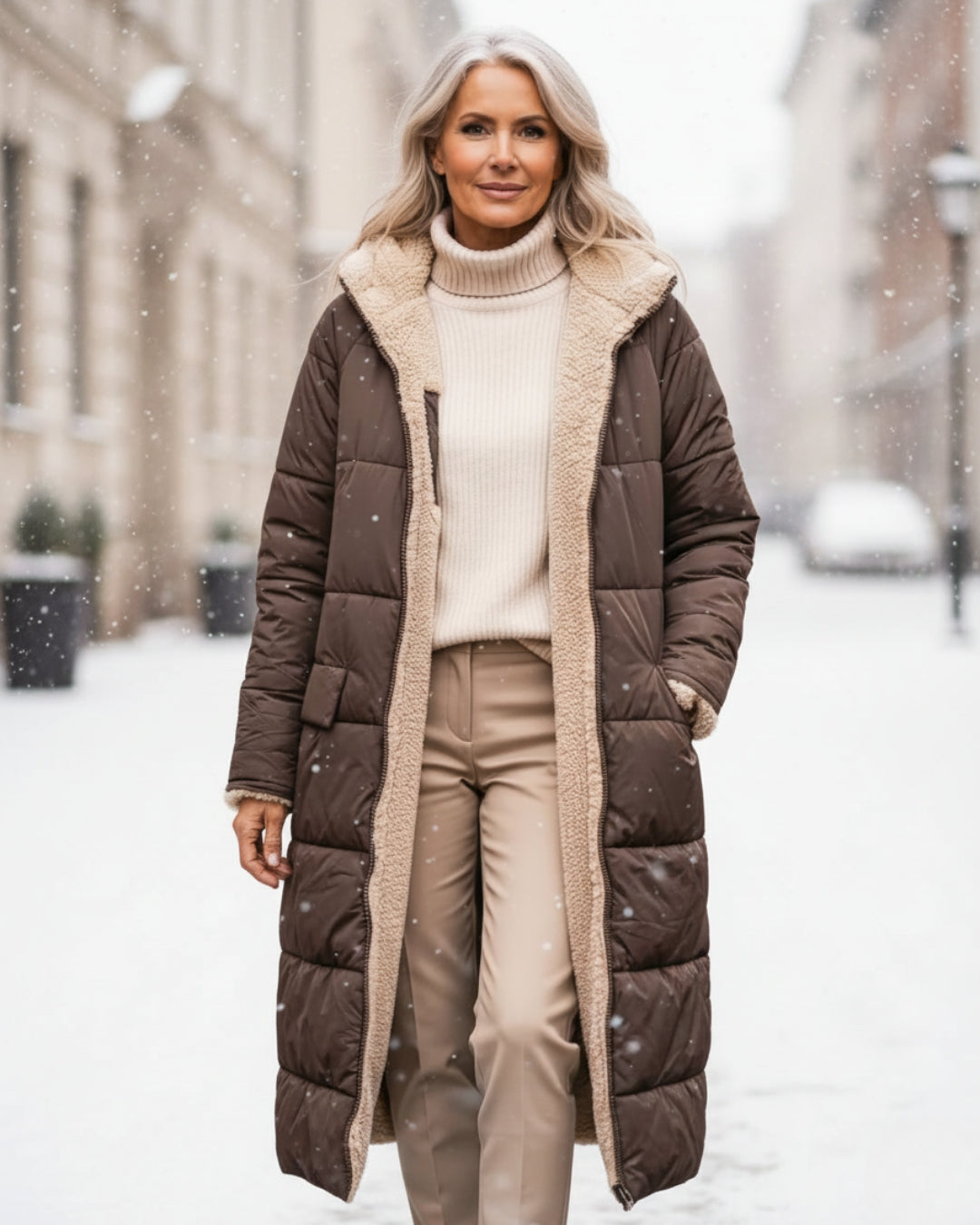 Helena™ | Hooded sherpa-lined puffer coat