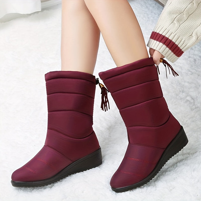 Calanthe™ | Quilted tassel-drawstring mid-calf winter boots