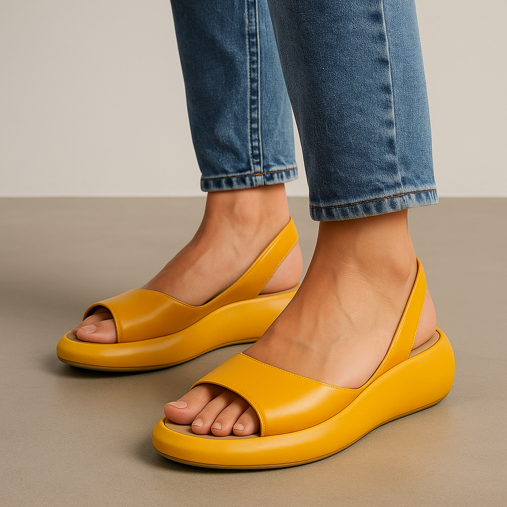 Chunky-Sole Casual Open-Toe Slingback Sandals