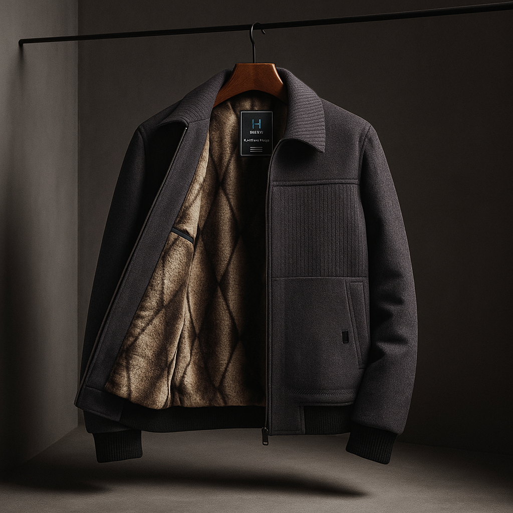 Brown™ | Rib-knit plush-lined zip-up jacket