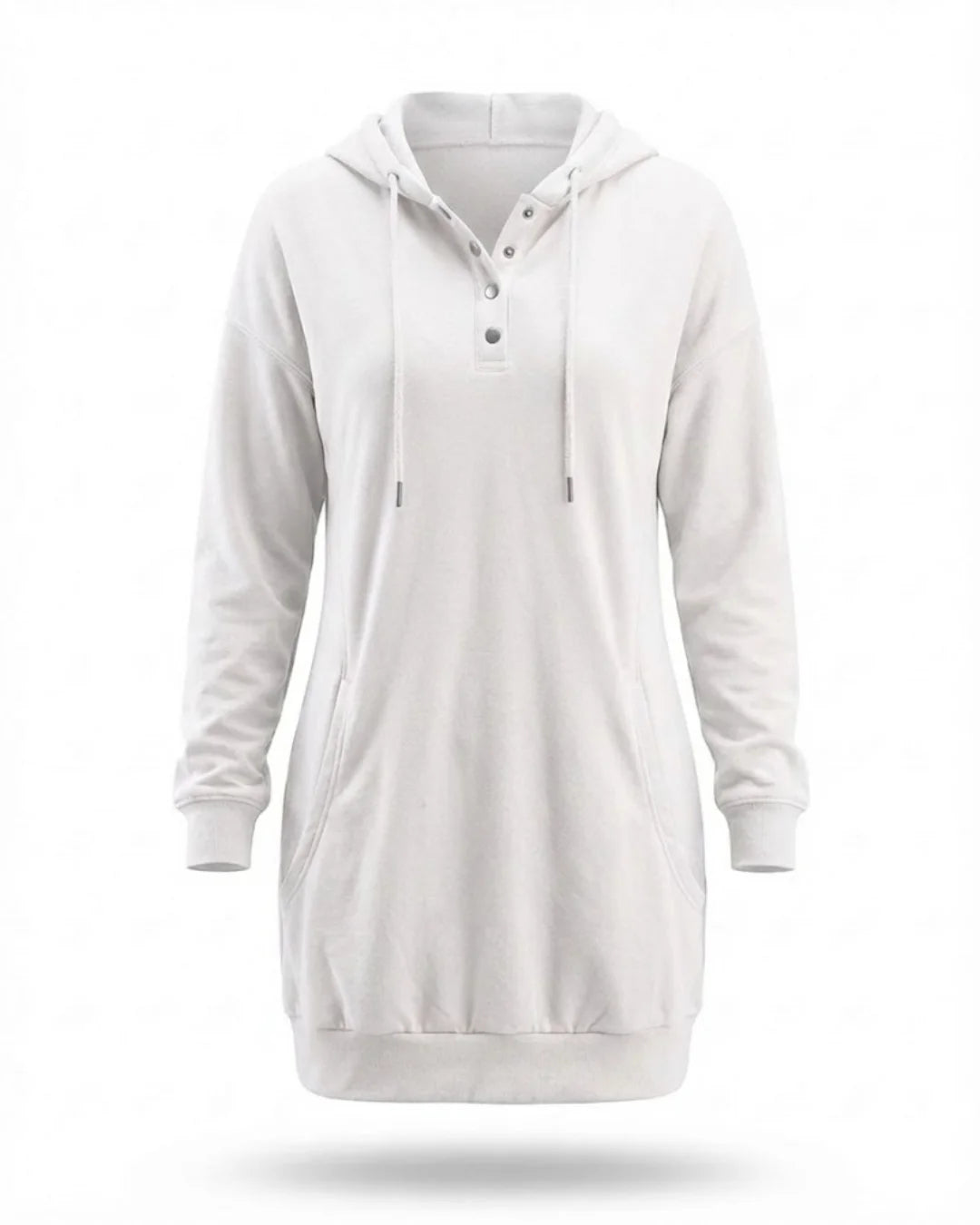 Fiorenza™ | Hooded Henley sweatshirt dress