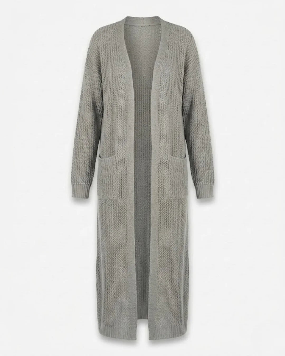 Giada™ | Open-Front Pocket Long Knit Cardigan