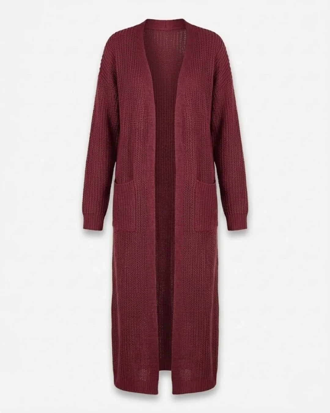 Giada™ | Open-Front Pocket Long Knit Cardigan