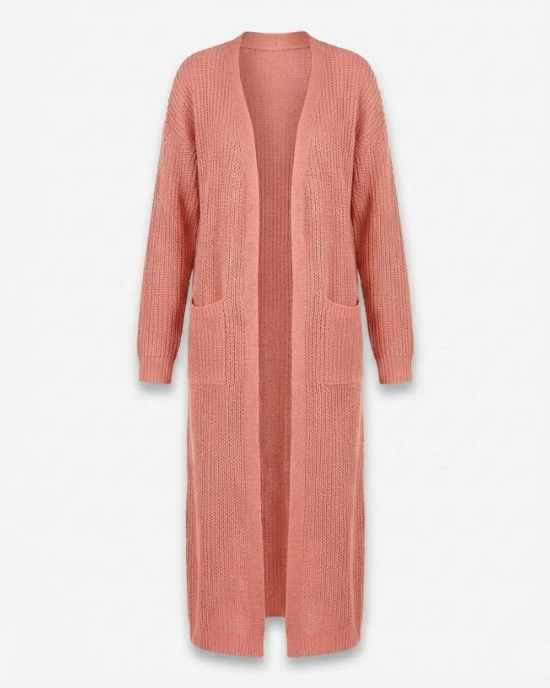 Giada™ | Open-Front Pocket Long Knit Cardigan